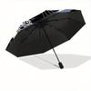 1pc Moonlight Black Cat Fully Automatic Folding Portable Umbrella, 8 Iron Frames, Three-Fold Design, Suitable for All Seasons, Suitable for