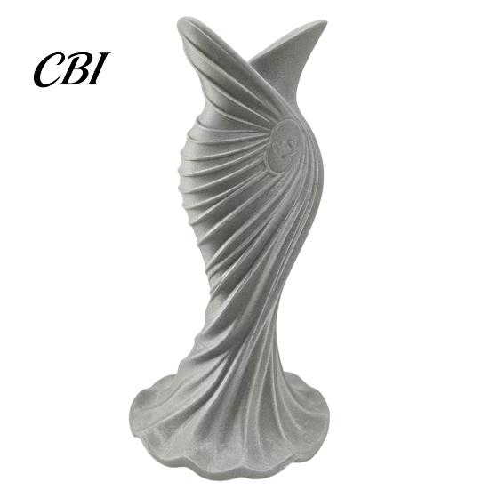 Unique Ornamental Vase 3D Printed Evening Gown Shaped Vase, Elegant Dress Sculpture High-end Texture Flower Pot, Minimalist Home Ornament for Entryway