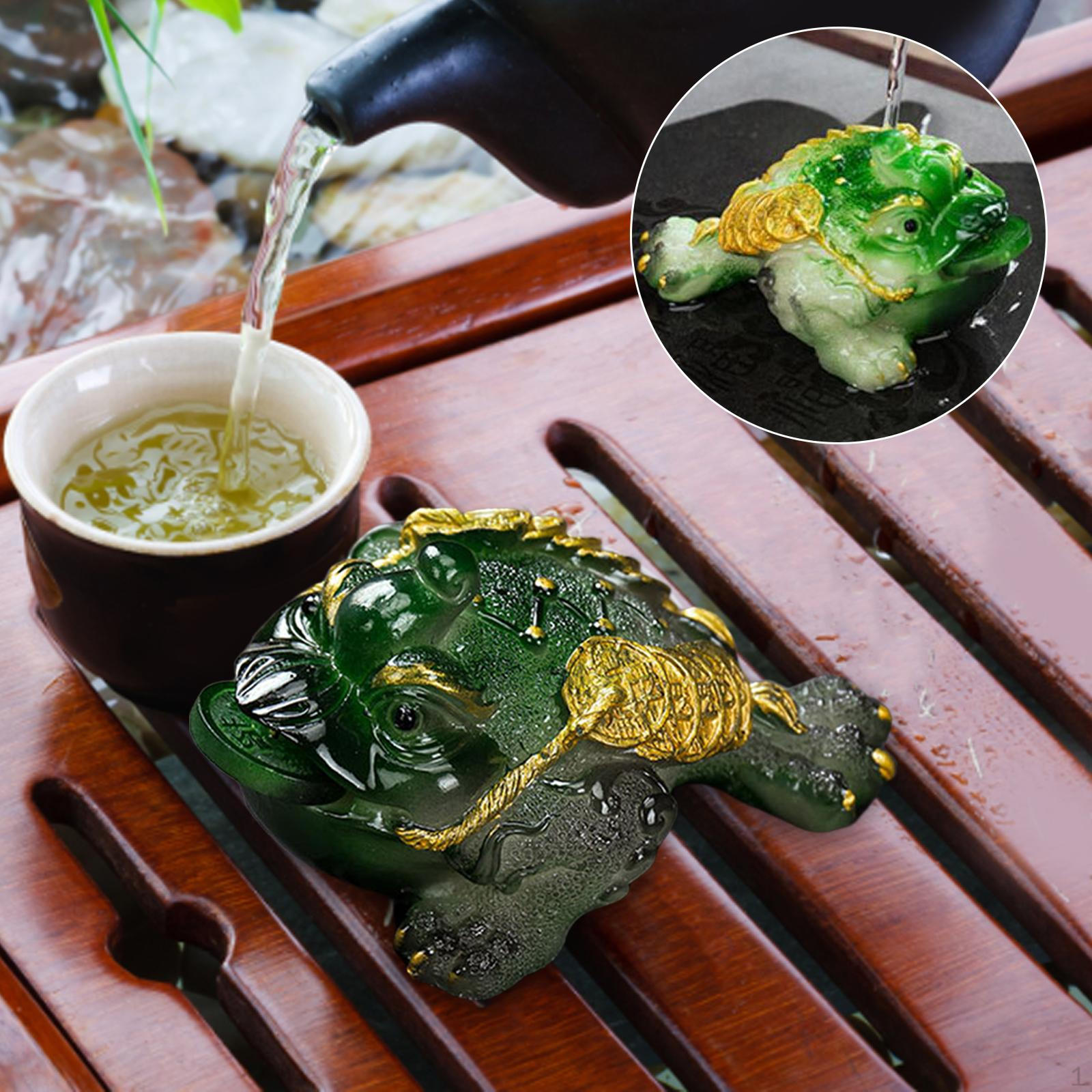 

Фігурка Змінює Колір Чайний Звірок Прикраси Триногий Жаба Удачі Багатства Декорація для Гри, Green S