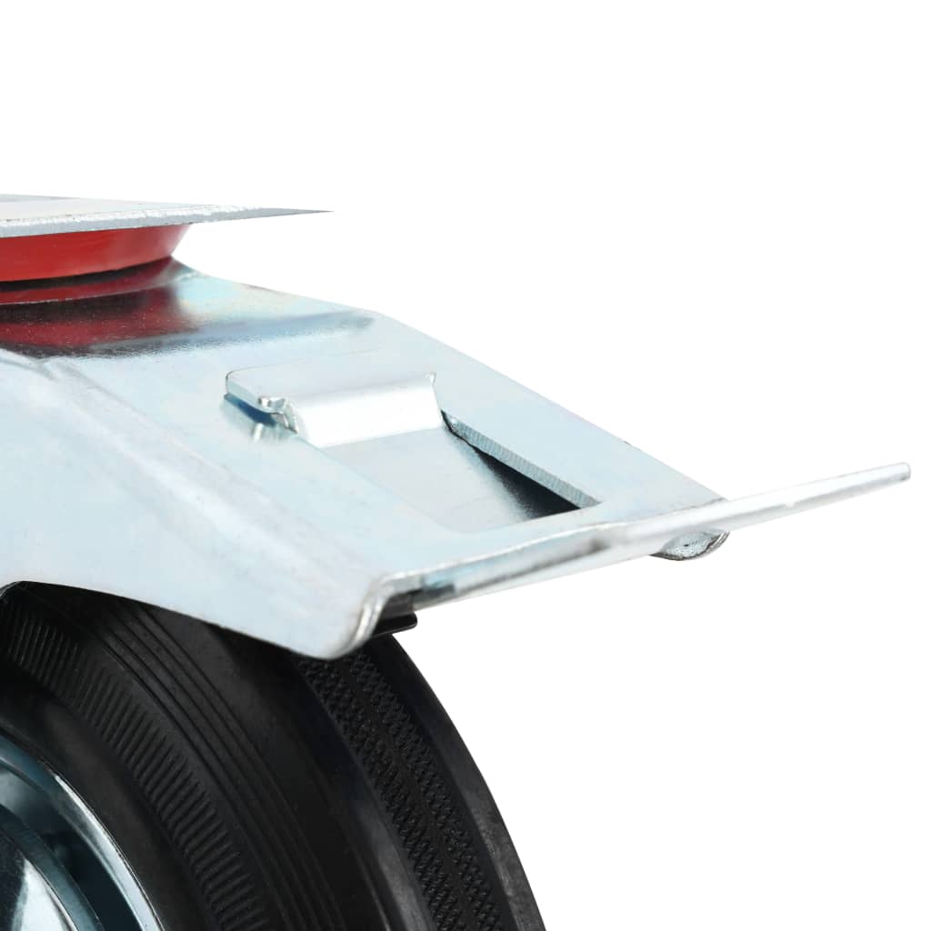 Swivel Casters with Double Brakes 4 pcs 200 mm