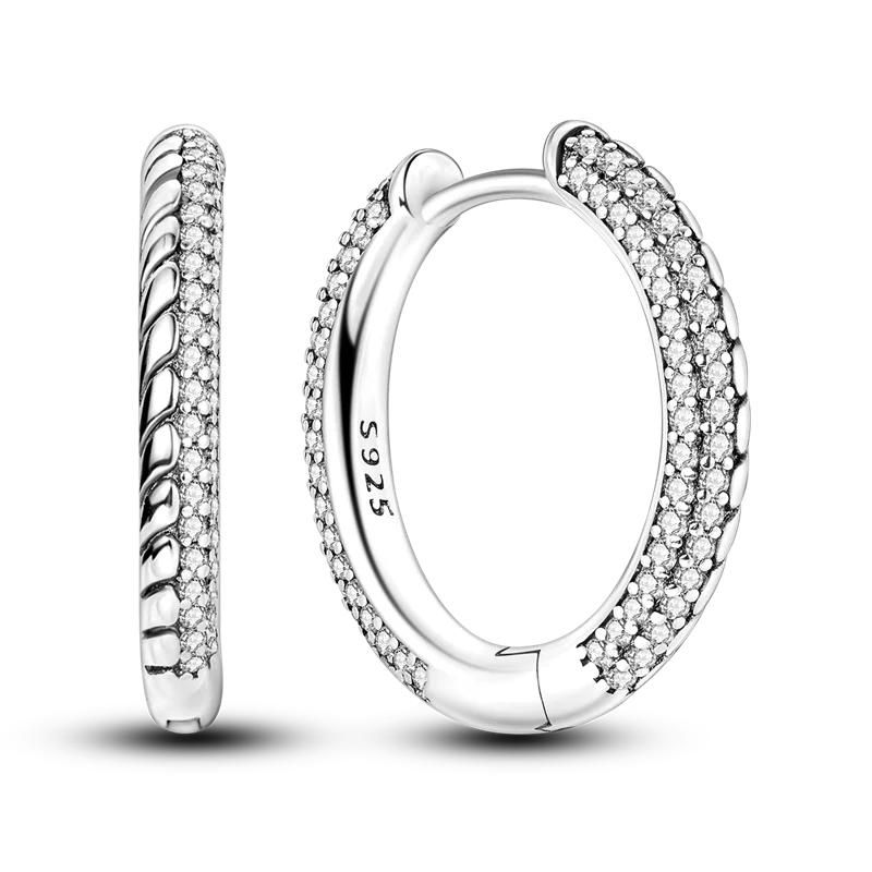 925 Sterling Silver Love Feather Moon Star Heart Earrings Fit Original Charms Hoop for Women Girls Stud Earring Jewelry Gifts