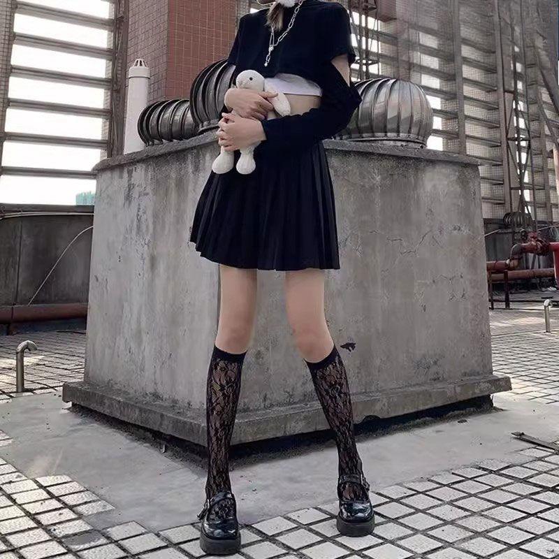 

Гольфы «Лолита» до икры | Милые-крутые чулки до бедра из шелка - Кружевные гольфы до колена в академическом стиле One Size