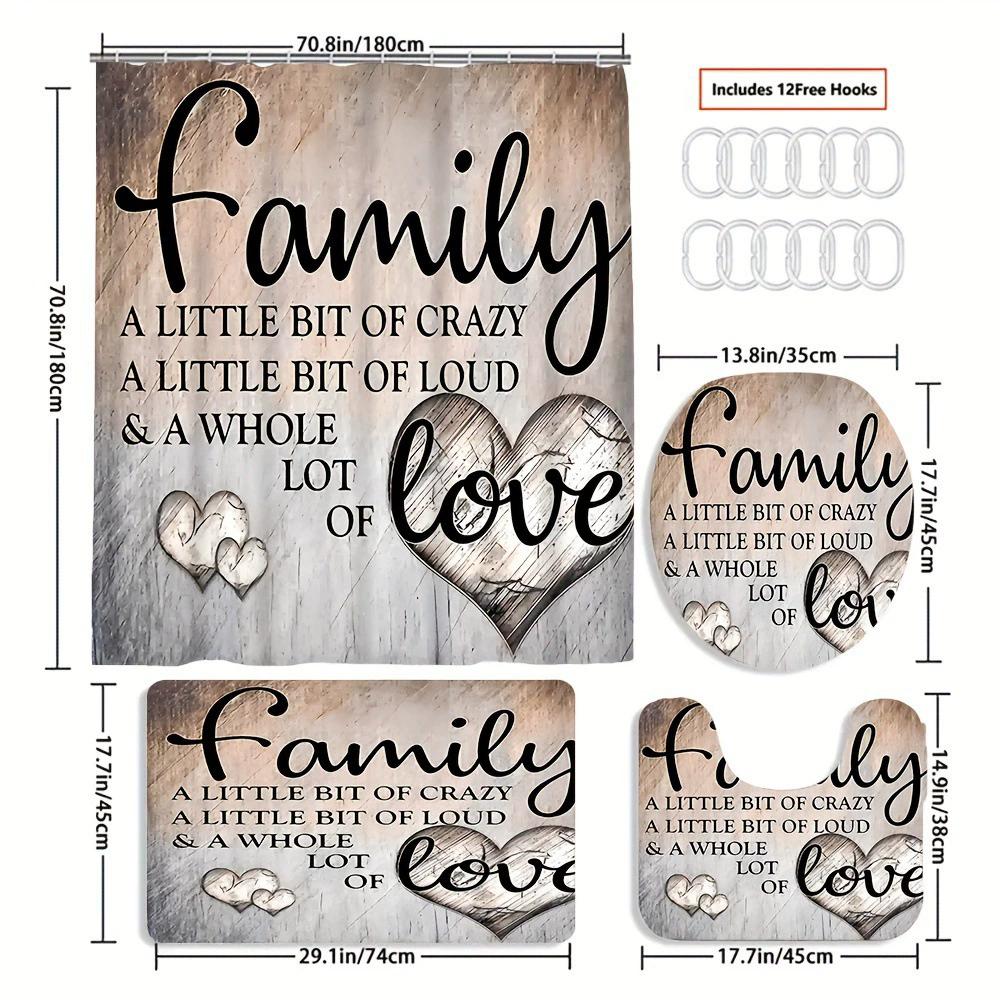 Ensemble de salle de bain récif corallien sous-marin enchanteur - Rideau de douche imperméable, Housse de couvercle de toilette, Tapis de bain et Tapis contour