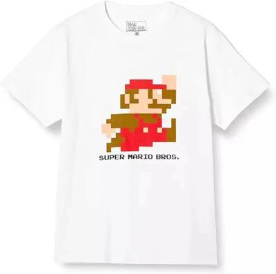 Punkt Mario Sprung T-Shirt Weiß Super Mario Größe L