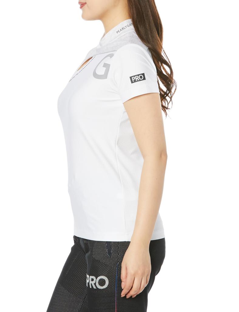 Koszulka Golf bielizna x Szary 0 [PEARLY GATES] Damska z krótkim rękawem z wysokim dekoltem (rozciągliwy, odprowadzający wilgoć, szybkoschnący) / / 055-4167312 030_Biały