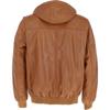 Handmade Leather Men Motorcycle Halloween Hooded Brown Festive Jacket Stylish Lambskin