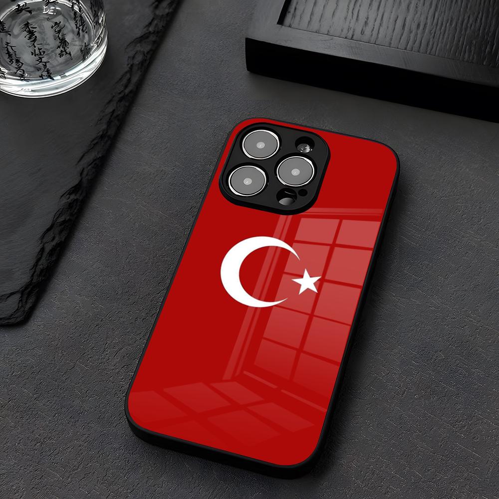 Turkey Passport Phone Case Glass For iPhone 12 15 14 13 11 Pro XS Max Plus Mini X XR 8 7 6s SE2020 Tempered Coque