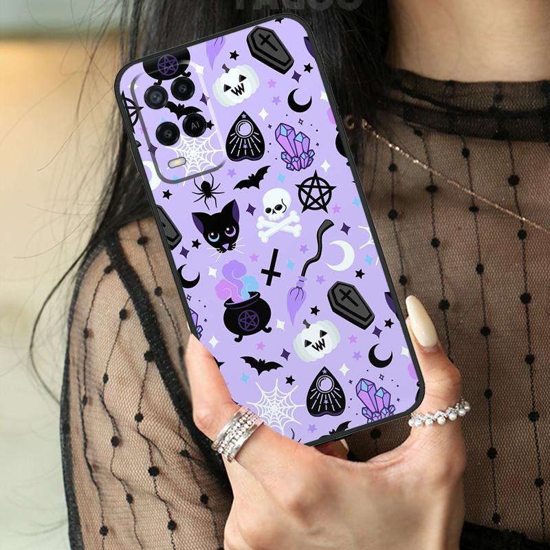 Witches Cat Moon Case For Oppo A78 A98 A18 A38 A58 A60 A80 A40 A96 A76 A16 A94 A74 A54 A15 A17 A57 A77 A5 Pro