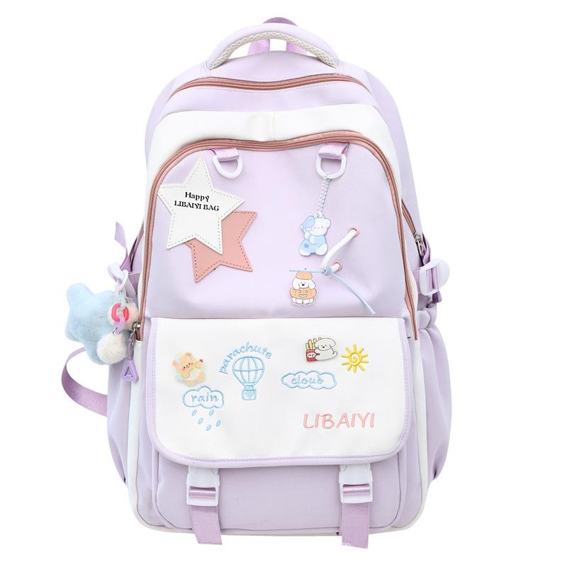 Schoolbag Junior High School Girls' Large Capacity and High Value Ins Wind Niche Backpack Two Piece Tutorial Bag Light Backpack