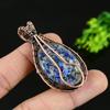 Natural Lapis Lazuli Gemstone Handmade Copper Wire Wrap Pendant 2.25 w1l92
