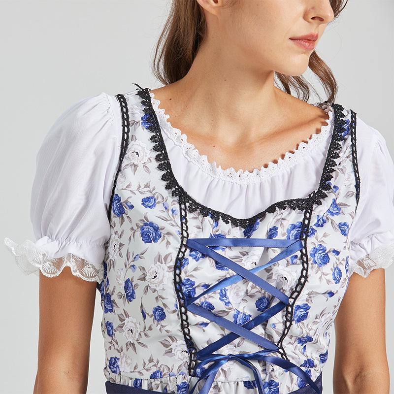 European & American Oktoberfest Costume V-Neck Cosplay Dress In Stock