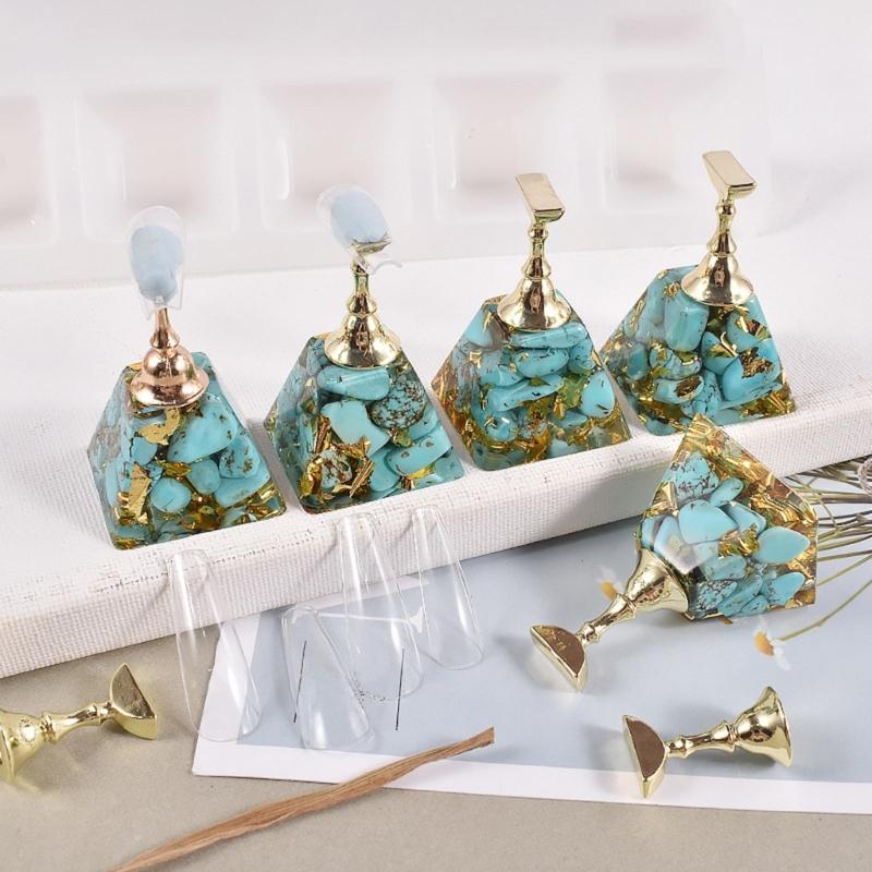 Fake Nails Tips Practice Holder Resin Mold for Press On Nails,Crystal Epoxy Mold DIY Nail Display Stand Silicone Mold