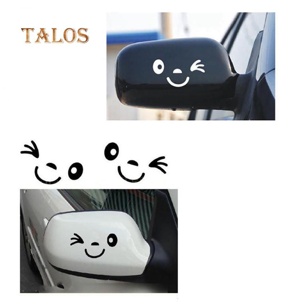 Mirrow Car Sticker Buy 1 Pair Lovely Smiling Face Car Rearview Mirror Sticker Reflective ...