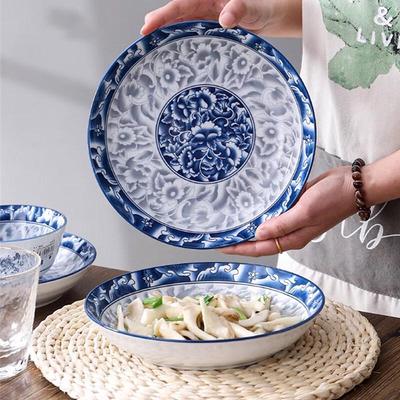Tang Style Blue & White Porcelain Dinner Plates