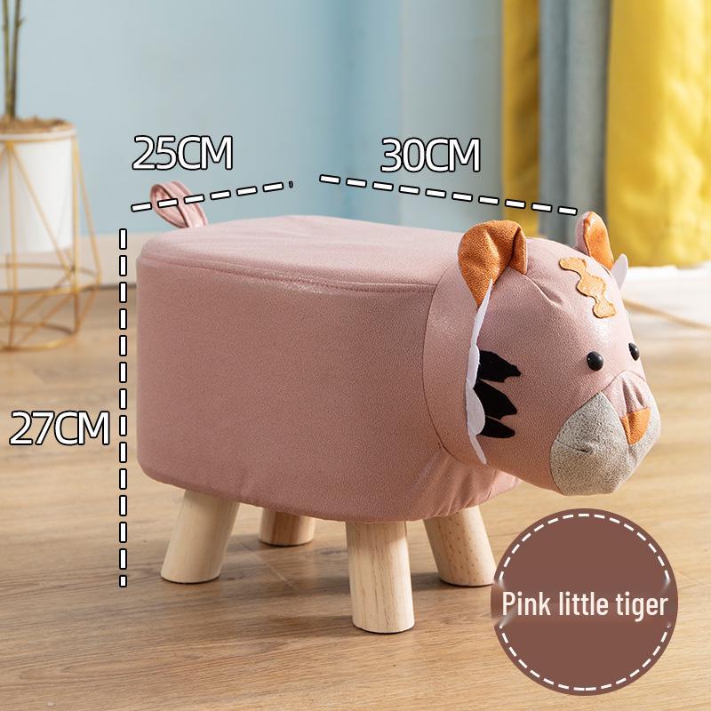 Children's Solid Wood Elephant Stool - Cute, Creative, Cartoon Animal Design for Home and Shoe Changing