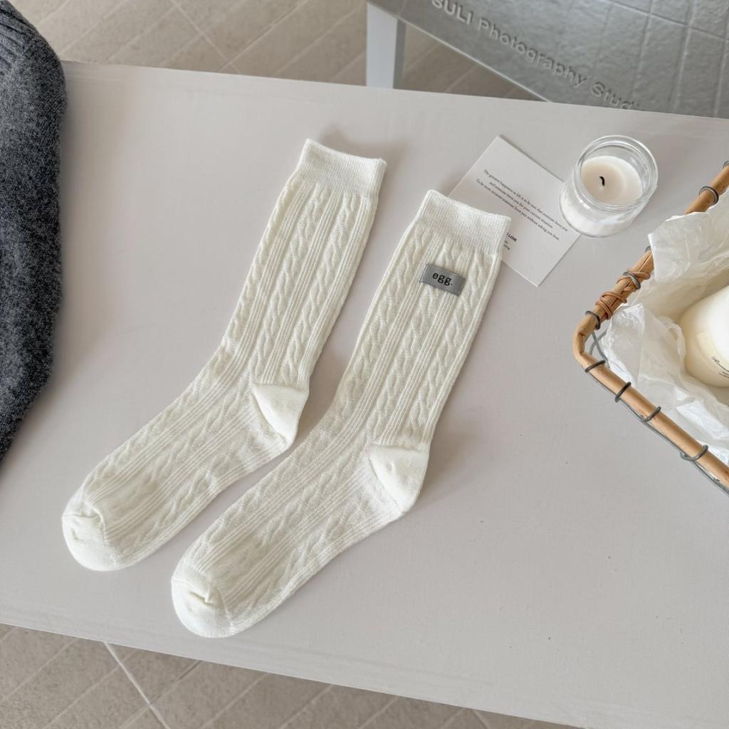 Women's Autumn and Winter Cotton Cloth Label In The Tube Pile Socks