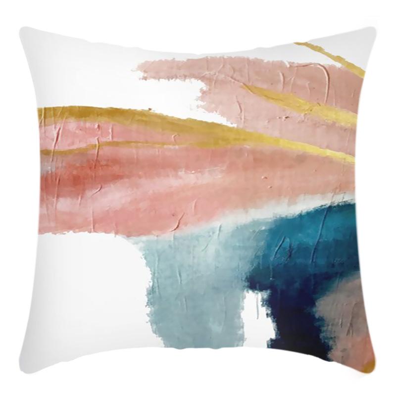 New Artistic Abstract Gouache Printed Letter Print Pillow Case Home Sofa Cushion Cover
