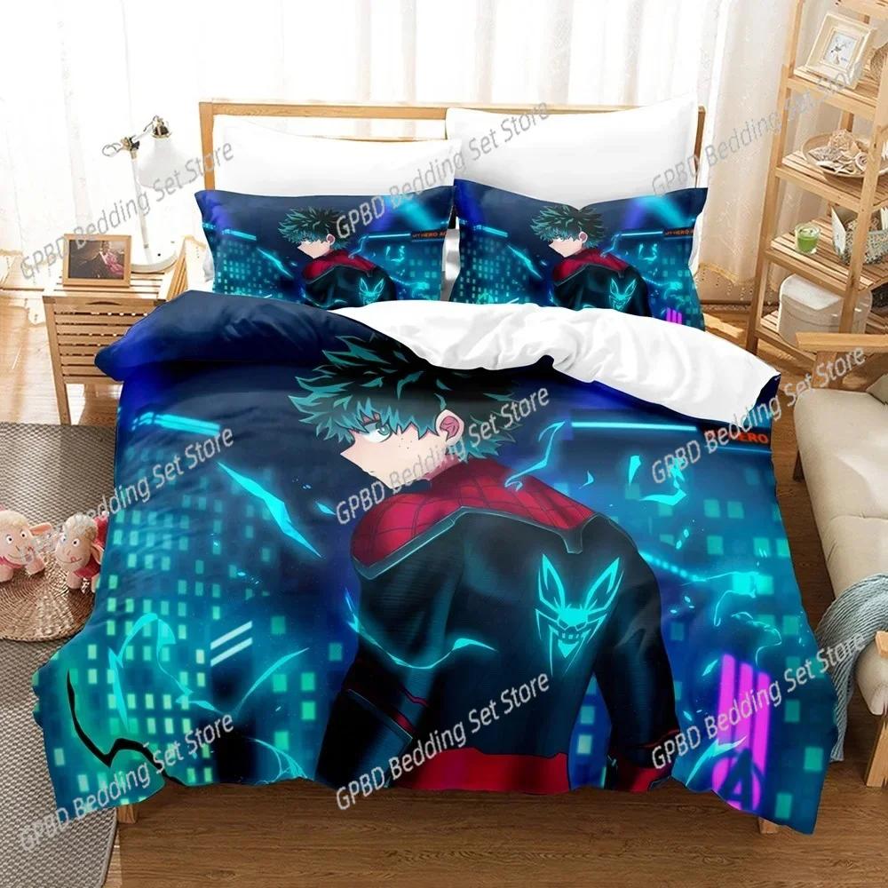 Anime Bedding Set My Hero Academia Comfortable Duvet Quilt Cover Pillowcase Bedding Set Children Bedroom Decoration Home Textile