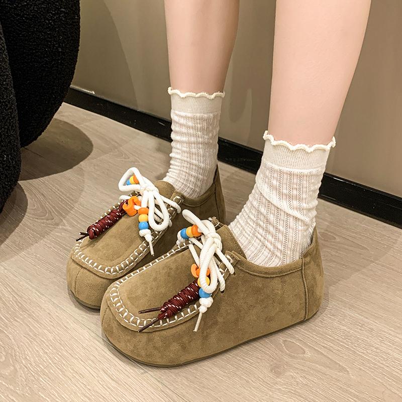 Fashion Women Mary Janes Shoes Nubuck Leather Flat Shoes Leather Single Lolita Shoes Ladies Walking Chaussure Femme Zapatos De Mujer