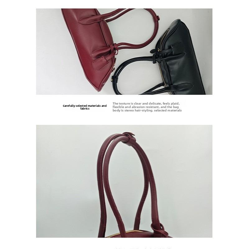 New double-arc shoulder tote bag women's high-value Boston bowling bag commuter versatile hand-held underarm bag