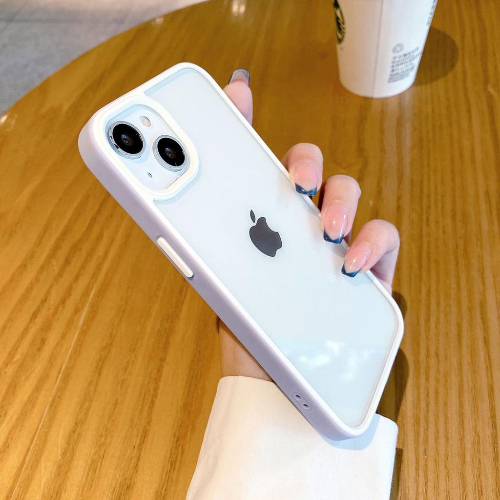 Applicable To Iphone16ProMax Acrylic Phone Case Two Color Youdun 15 Transparent Apple 14 Creative Contrast Color Set