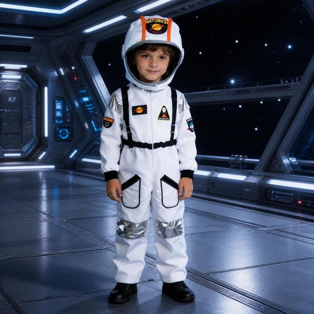 Space Theme Child Astronaut Jumpsuit Costume Dress Up Halloween Costume Space Themed Party