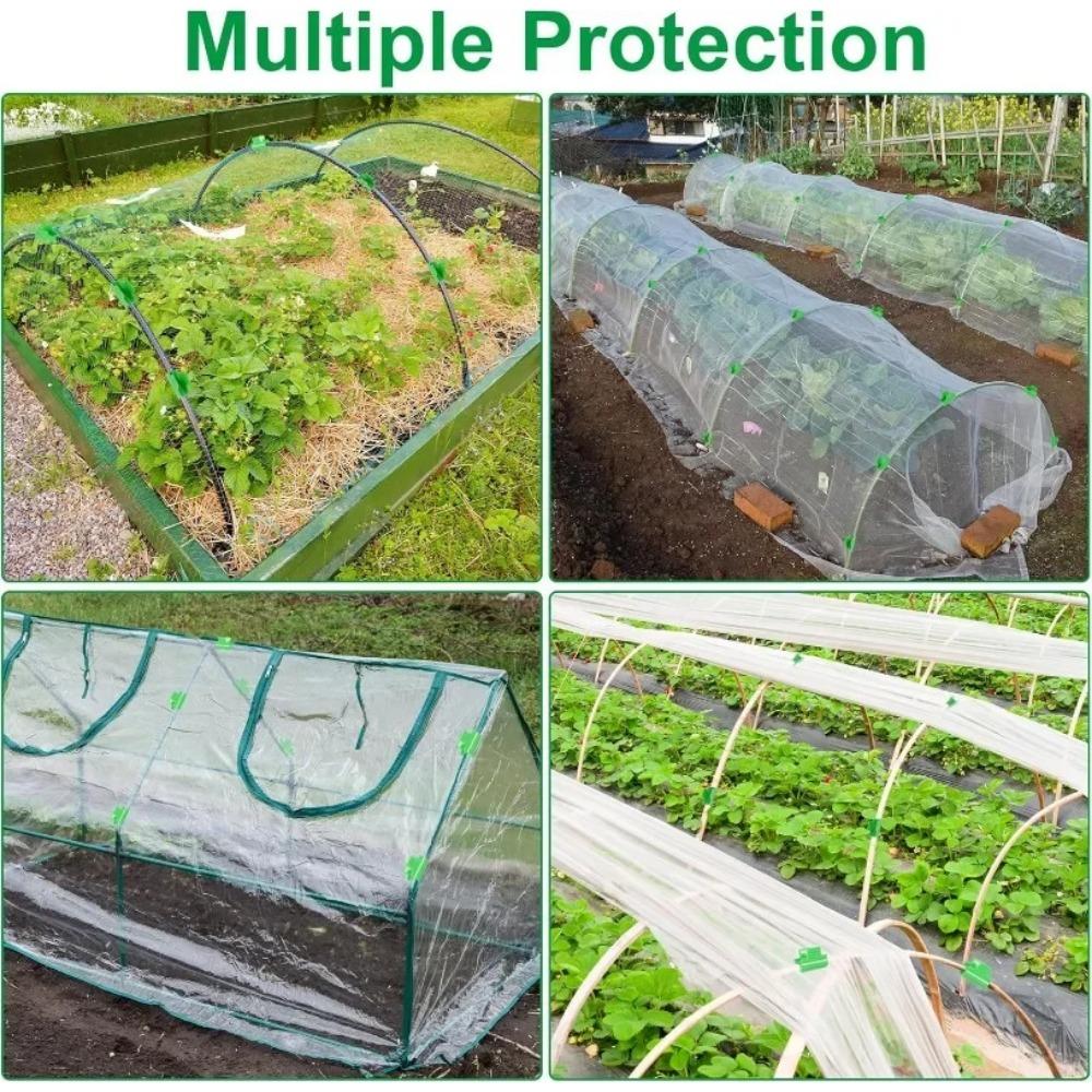 Pflanzen Garten Tunnel Reifenklemmen Zum Befestigen von Gewächshauszubehör Mit Isolierfolie Pflanzen Wurzeln Stängel Stützrahmen Grüne Klemmen