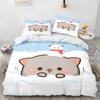 3D Cartoon Lovely Peach Cat Bedding Set Boys Girls Twin Queen Size Duvet Cover Pillowcase Bed Kids Adult Fashion Home Textiles