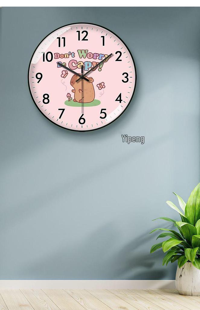 Capybara-Themed Silent Wall Clock for Home and Children's Study