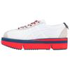 Zapatilla Pokkuri Pf Tejido Duradero Aumento de Altura Top Bajo Zapatos de Skate Zapatilla Mujer Blanco Rojo 1182A127-101