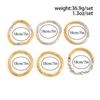 Salircon 6 Pcs Punk Trendy Irregular Geometry Bracelet Set for Women Men Creative Handmade Metal Stack Hand Chain Couple Jewelry