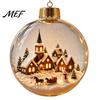 3D Holiday Character Figurines Christmas Faux Crystal Ball Hanging Ornaments with Warm LED Seasonal Home Decor Accessories Lights, Luminous