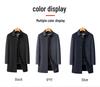 New Men's Lapel Wool Coat with Detachable Duck Down Liner - Business Casual, Autumn & Winter
