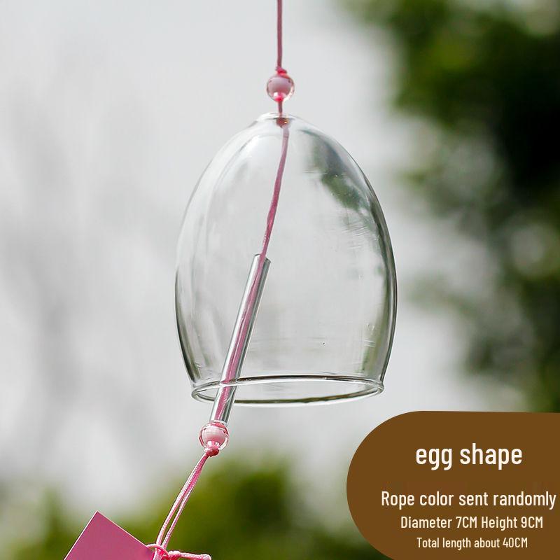 Cherry Blossom Glass Wind Chime - DIY Transparent Hanging Ornament
