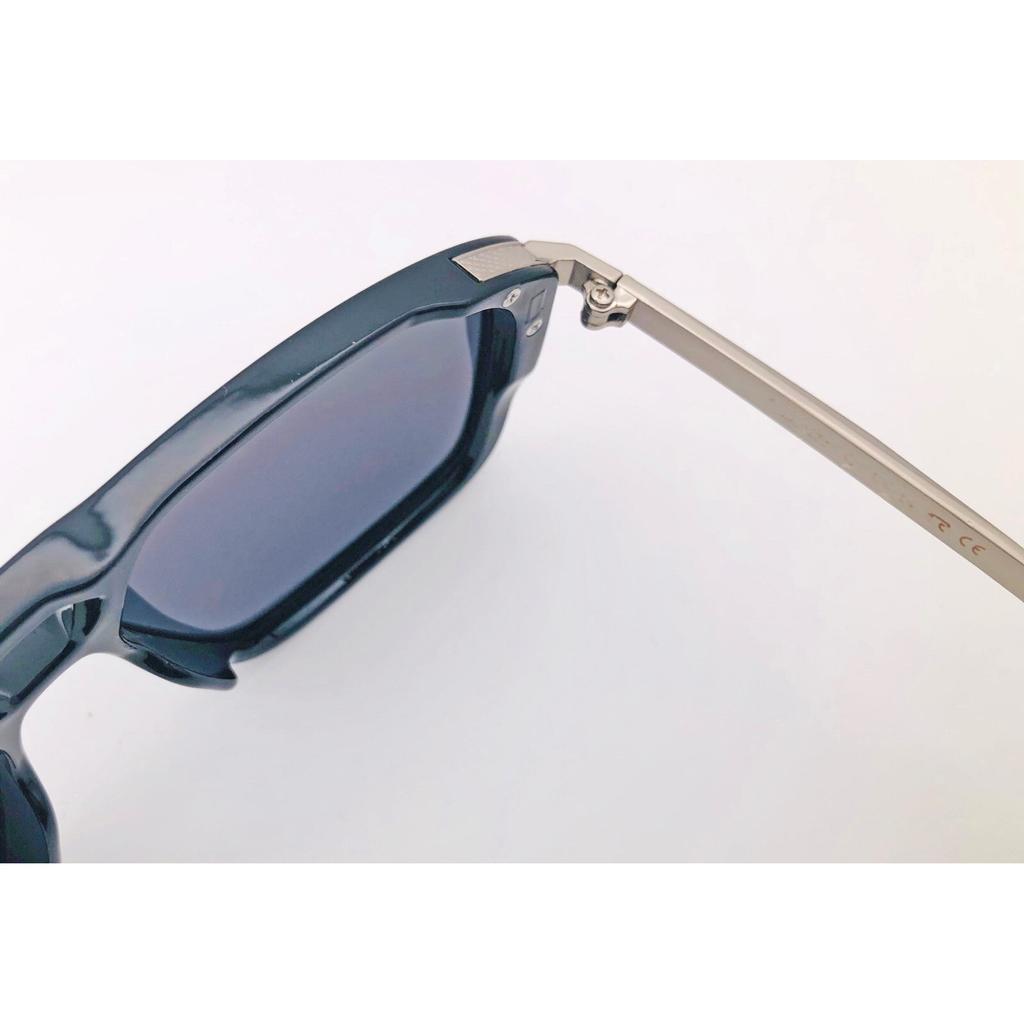 RSINC Unisex Designer Sonnenbrille UV-Schutz Vintage Quadratisch Schwarz Silber KH-2308 B0DKTJ79HN