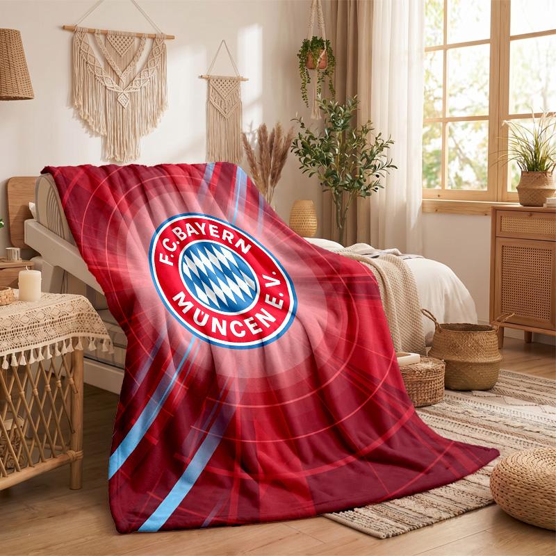 Bayern Munich Theme Fleece Blanket Cozy Soft Plush Blanket For Bedroom Couch Travel