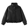 crisp metallic luster goose down jacket women's short design sense single-breasted down jacket jacket to keep warm in winter