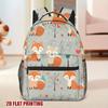 1pc Winter Foxes Backpack with Oversized Storage & Comfortable Straps - Lightweight, Durable Polyester, 2D Flat Print Design, Pe