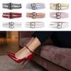 1 paio Cinghie Staccabili per Scarpe in Pelle PU Fibbia Metallica Cinghie Regolabili Lacci per Scarpe Tallone Anti-caduta Tacchi Alti Laccio per Scarpe