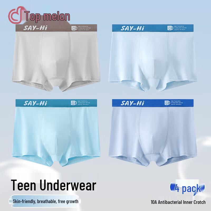 Ding Guagua Boys  Antibacterial Boxer Briefs 4-Pack XL