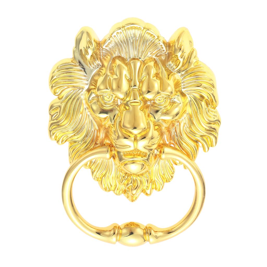 DRELD 155mm Big Lion Head Drop Ring Furniture Handle Bright Chrome Wood Chair Sofa Door Pull Handle Knob Retro Style Silver Gold