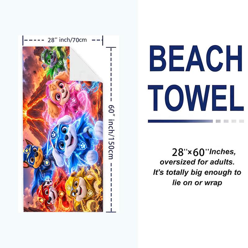 Paw Dogs Print Beach Towel, Large Soft Quick Dry Towel for Beach Camping Swimming