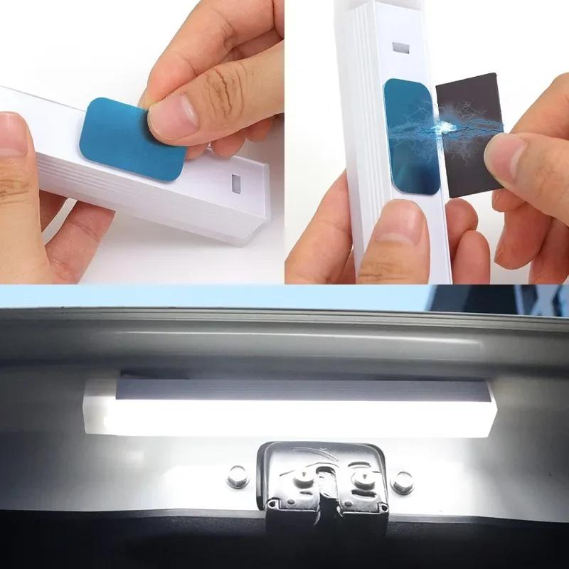 Car Rechargeable Automatic Induction Light Car Trunk Work Light Auxiliary Lighting Reading Light Bar Luggage Compartment Lights