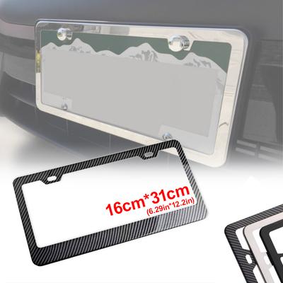 Universele Legering Kentekenplaathouder Zwart Carbon Beugel Amerikaanse Auto Accessoire Vezel Nummerplaat TAG Cover voor Voor Achter