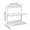 Folding Display Wall Shelves, 2 Layer Metal Panels Bathroom Shelves Mounted for
