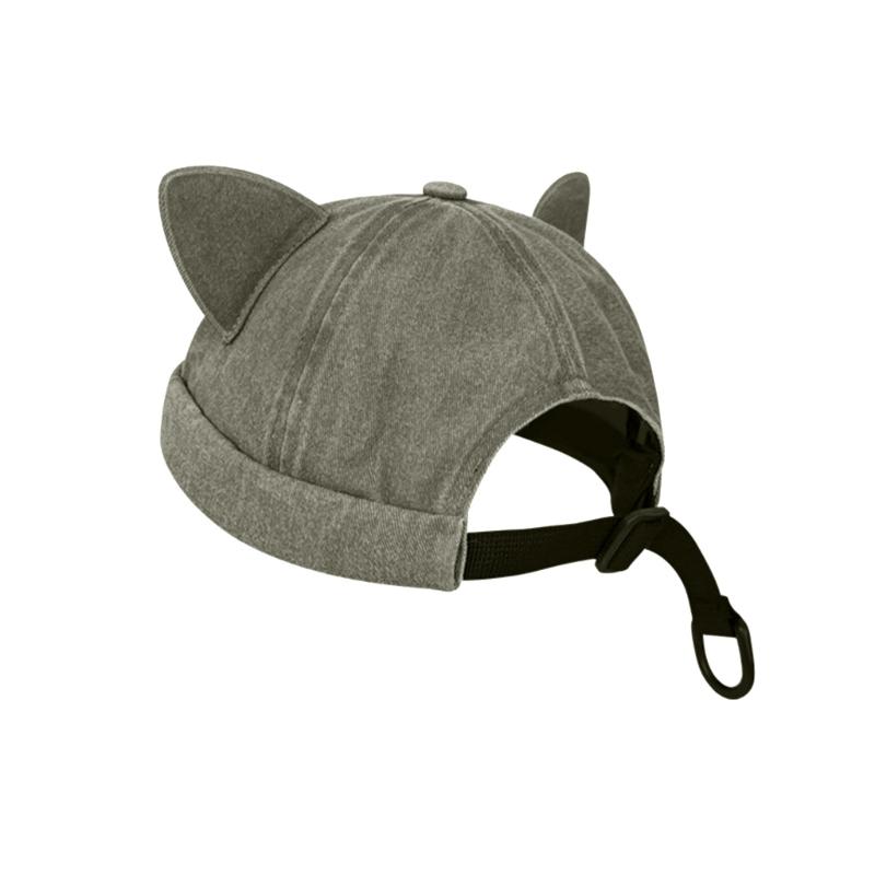 Cat Ear Decor Beanie Hat for Adult Teenagers Portable Beanie Hat Without Brim Spring Summer Anti-UV Hat for Cycling