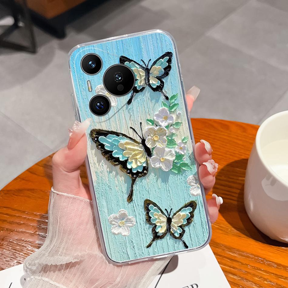 For Huawei Pura 70 Pro Plus Ultra Case Lucky Flower Transparent Phone Funda For Huawei Pura 70Pro+ Soft Slim TPU Silicone Cover