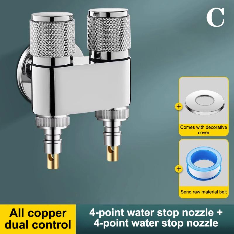 Stainless Steel One-Point Two-Water Angle Valve One-Inlet Two-Outlet Water Diverter Valve Independent Control Corner Valve