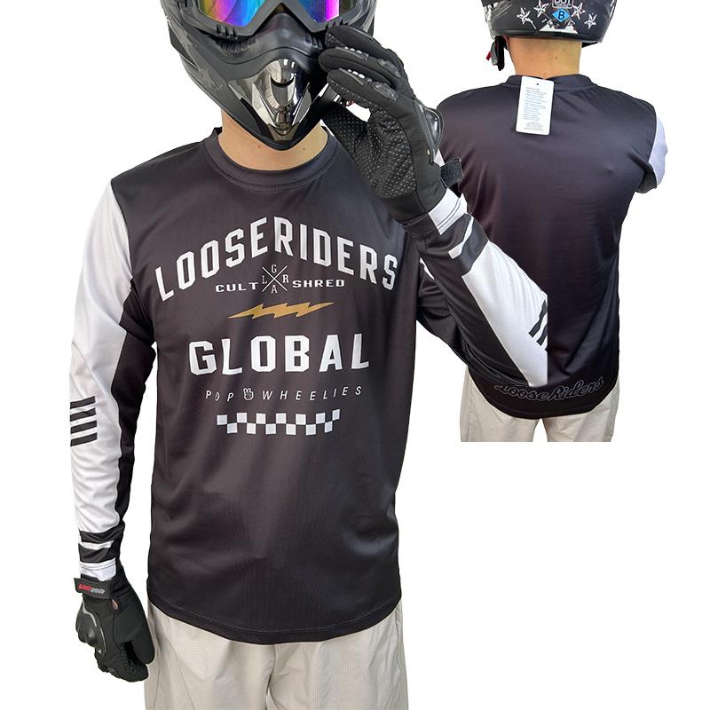 Loose Riders Men's Long Sleeve Motocross Jersey, Downhill Jersey, Motorcycle T-Shirt, Dirt Bike Shirt