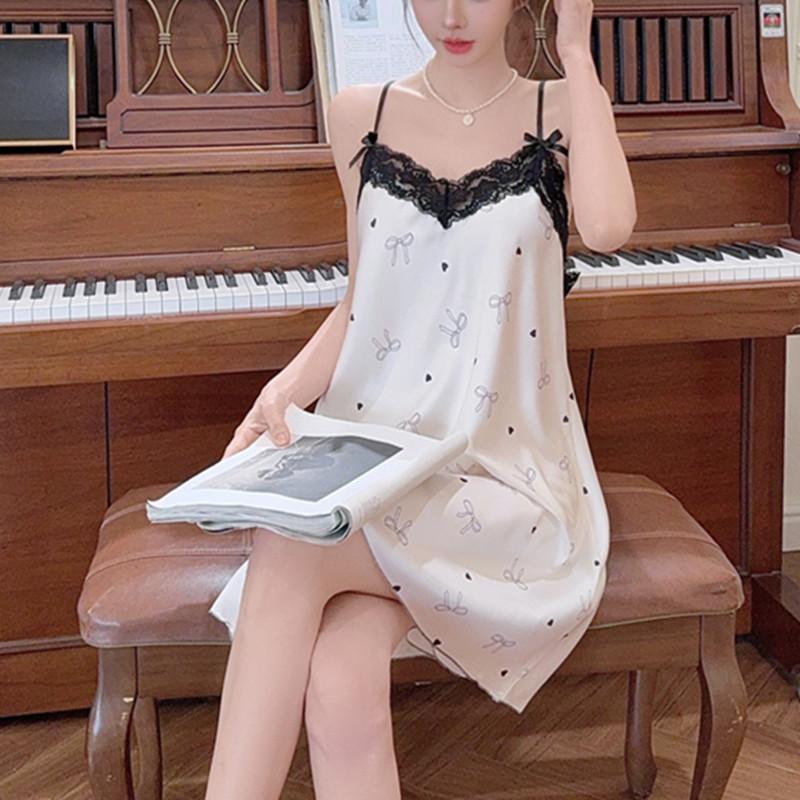Sexy Suspender Pajamas Women's Summer Lace Sweet Girl Department High Sense Japanese Pure Desire Style Nightdress Loungewear